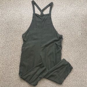 Army green casual overalls